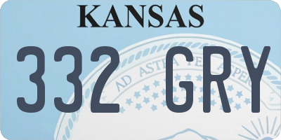 KS license plate 332GRY
