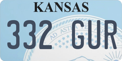 KS license plate 332GUR