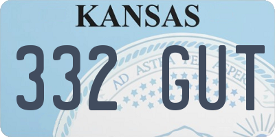 KS license plate 332GUT