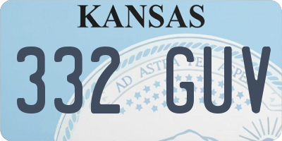 KS license plate 332GUV