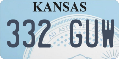 KS license plate 332GUW