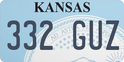 KS license plate 332GUZ