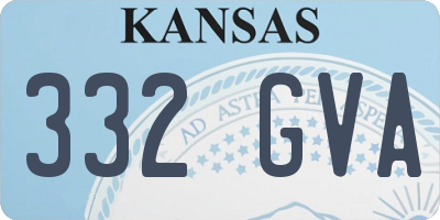 KS license plate 332GVA