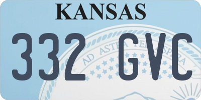 KS license plate 332GVC