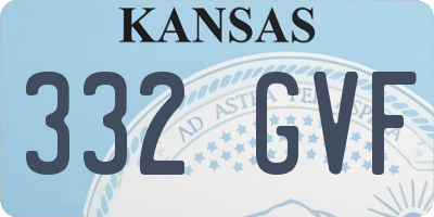 KS license plate 332GVF