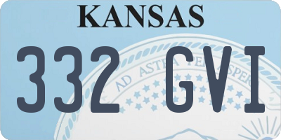 KS license plate 332GVI
