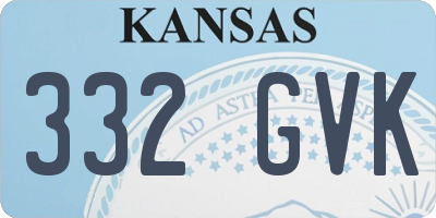 KS license plate 332GVK