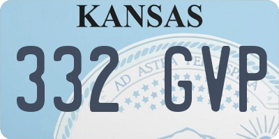 KS license plate 332GVP