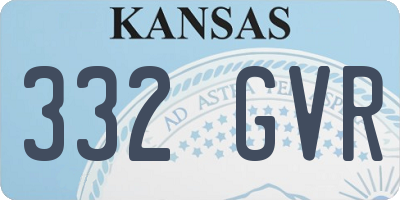 KS license plate 332GVR