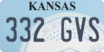 KS license plate 332GVS