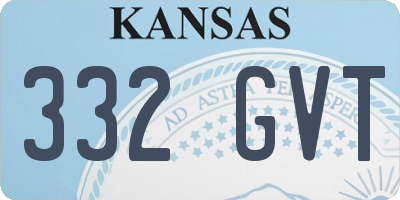 KS license plate 332GVT