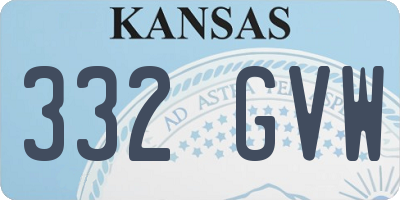 KS license plate 332GVW