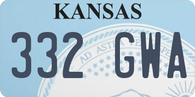 KS license plate 332GWA