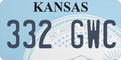 KS license plate 332GWC