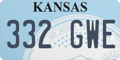KS license plate 332GWE