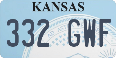 KS license plate 332GWF