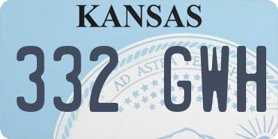 KS license plate 332GWH