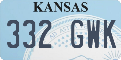 KS license plate 332GWK
