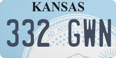KS license plate 332GWN