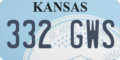 KS license plate 332GWS