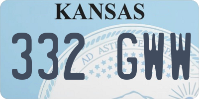 KS license plate 332GWW