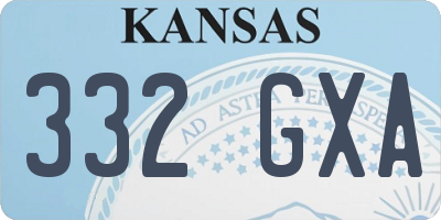 KS license plate 332GXA