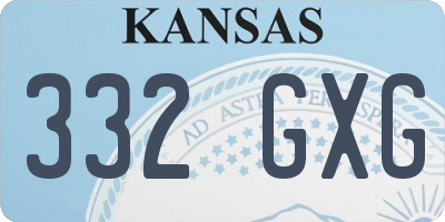 KS license plate 332GXG