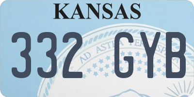 KS license plate 332GYB