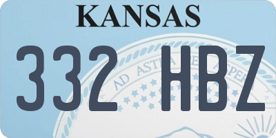 KS license plate 332HBZ