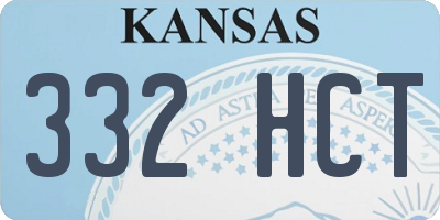 KS license plate 332HCT