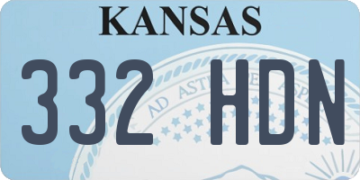 KS license plate 332HDN