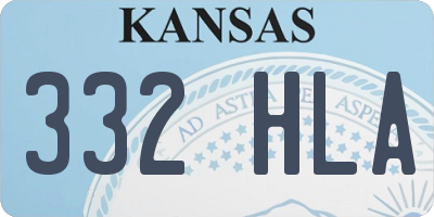 KS license plate 332HLA
