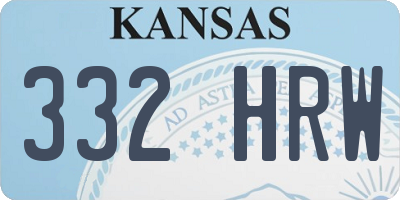 KS license plate 332HRW