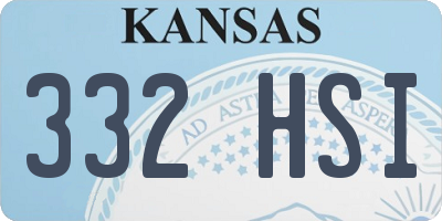 KS license plate 332HSI