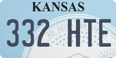 KS license plate 332HTE