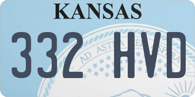 KS license plate 332HVD