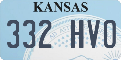 KS license plate 332HVO