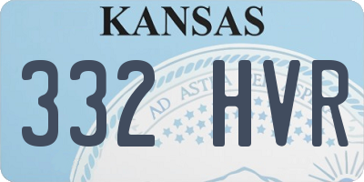 KS license plate 332HVR