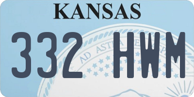 KS license plate 332HWM