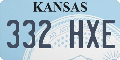 KS license plate 332HXE