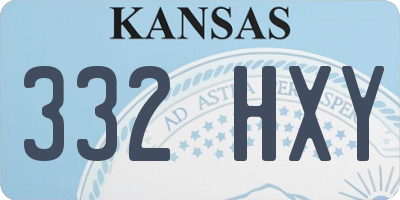 KS license plate 332HXY