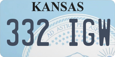 KS license plate 332IGW