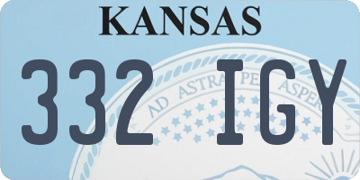 KS license plate 332IGY