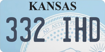 KS license plate 332IHD