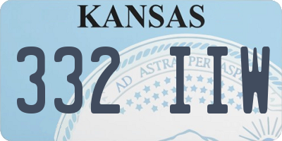 KS license plate 332IIW