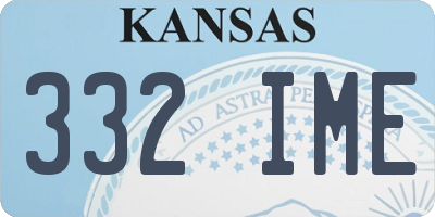 KS license plate 332IME