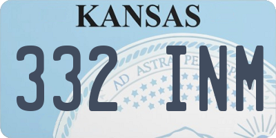 KS license plate 332INM