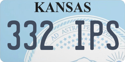 KS license plate 332IPS