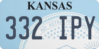 KS license plate 332IPY