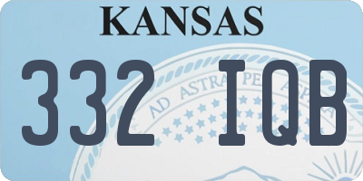 KS license plate 332IQB